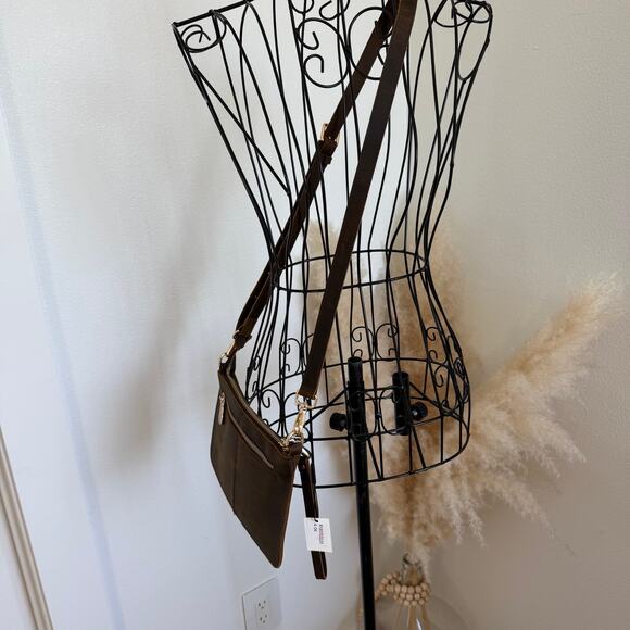 Bostanten Nola Vegan Leather Envelope Clutch Purse NEW Retro Coffee - Picture 10 of 13